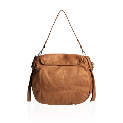 Telma, shoulder bag and shoulder bag in genuine aged leather