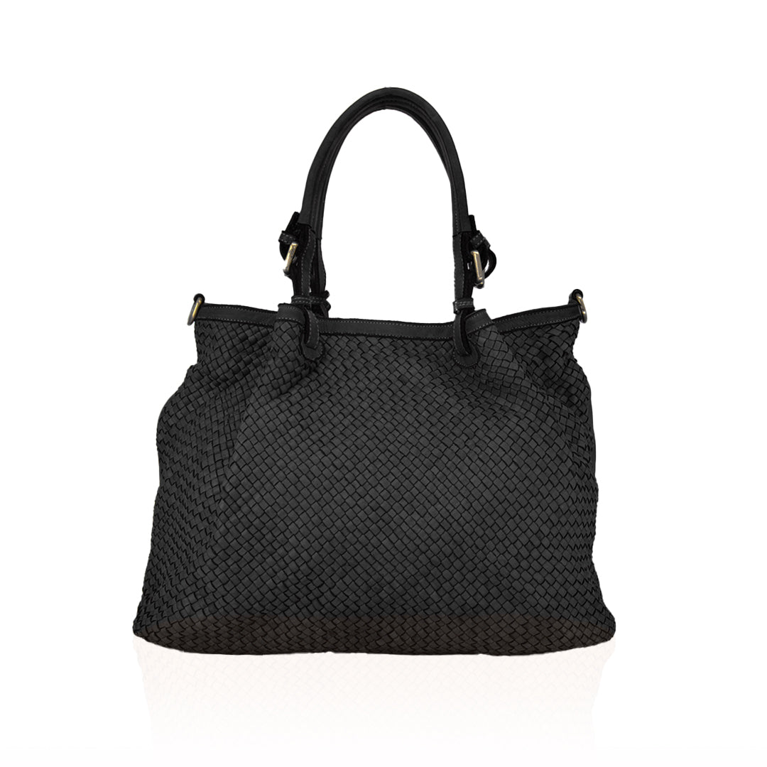 Ines borsa in vera pelle intrecciata